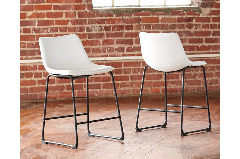 Centiar White Counter Height Bar Stool (Set of 2) - Gate FurnitureBarstool