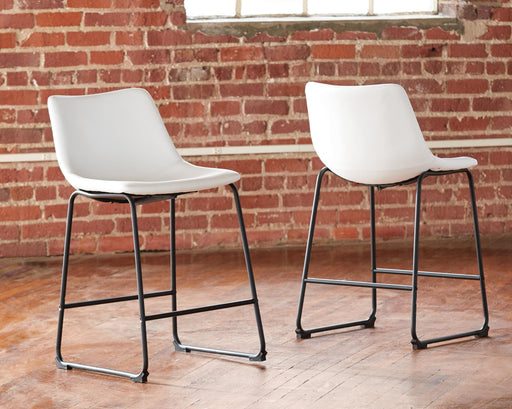Centiar White Counter Height Bar Stool (Set of 2) - D372-724X2