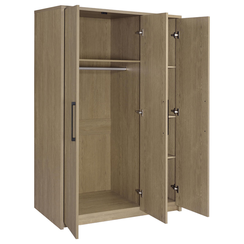 Cerda 3-door Bedroom Wardrobe Storage Cabinet Armoire Latte - 950448LTE