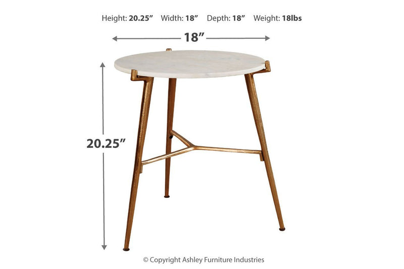 Chadton White/Gold Finish Accent Table - Gate FurnitureTable