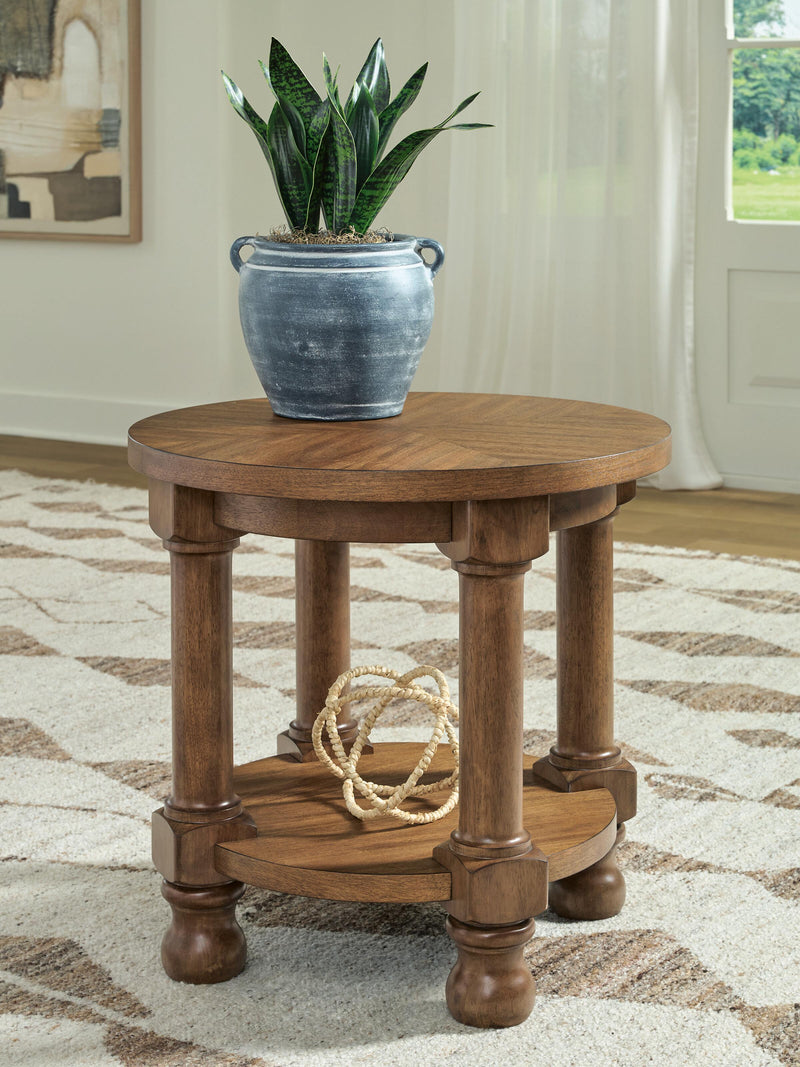 Chadworth Medium Brown End Table - T614-6