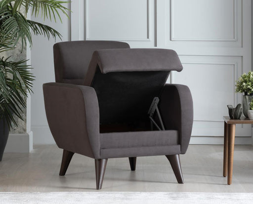 Chair In A Box - Flexy W/Storage (Zigana Charcoal) - Gate FurnitureLiving Room Chair