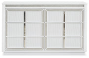 Chalanna California King Upholstered Storage Bed with Dresser and Nightstand in White from Ashley - Luna Furniture