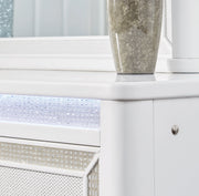 Chalanna California King Upholstered Storage Bed with Dresser in White from Ashley - Luna Furniture