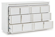 Chalanna King Upholstered Storage Bed with Dresser and Nightstand in White from Ashley - Luna Furniture