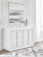 Chalanna King Upholstered Storage Bed with Dresser in White from Ashley - Luna Furniture