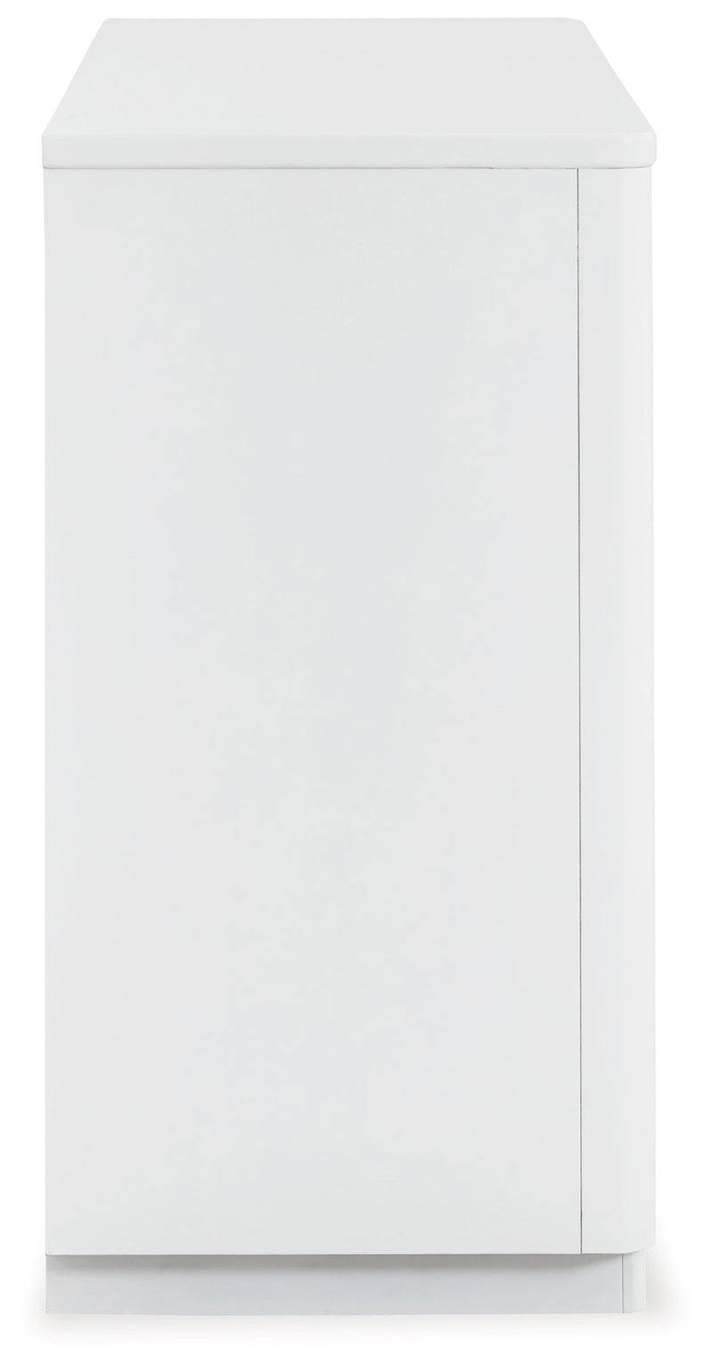Chalanna King Upholstered Storage Bed with Dresser in White from Ashley - Luna Furniture