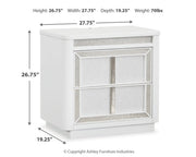 Chalanna King Upholstered Storage Bed with Mirrored Dresser and 2 Nightstands in White from Ashley - Luna Furniture