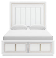 Chalanna Queen Upholstered Storage Bed with 2 Nightstands in White from Ashley - Luna Furniture