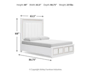 Chalanna Queen Upholstered Storage Bed with Dresser in White from Ashley - Luna Furniture