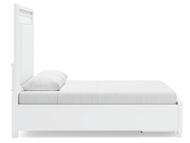 Chalanna Queen Upholstered Storage Bed with Dresser in White from Ashley - Luna Furniture