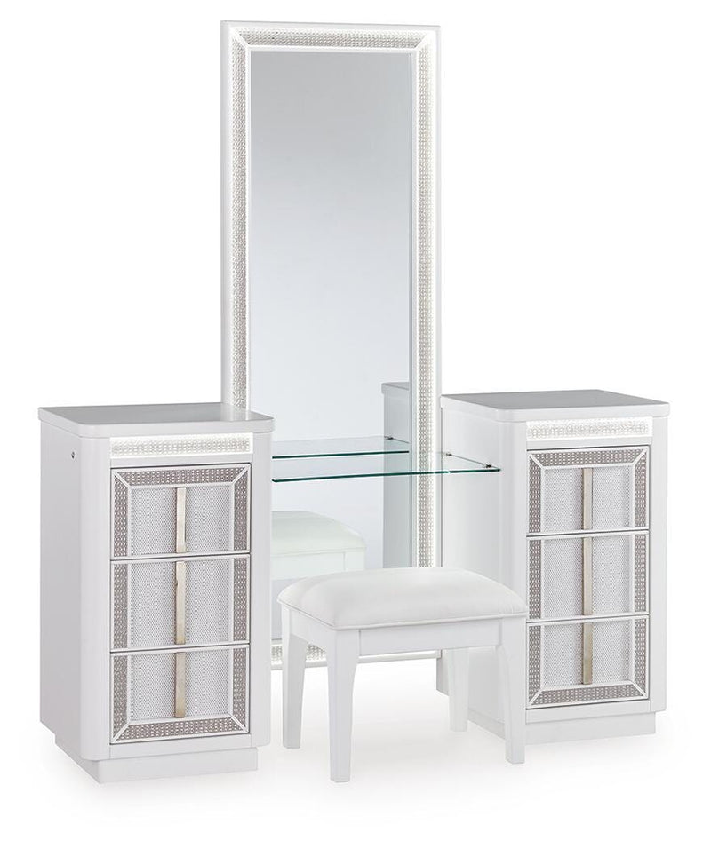 Chalanna Vanity, Mirror and Stool - B822B6