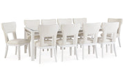 Chalanna White Dining Table and 10 Chairs - Gate FurnitureDining Room Set