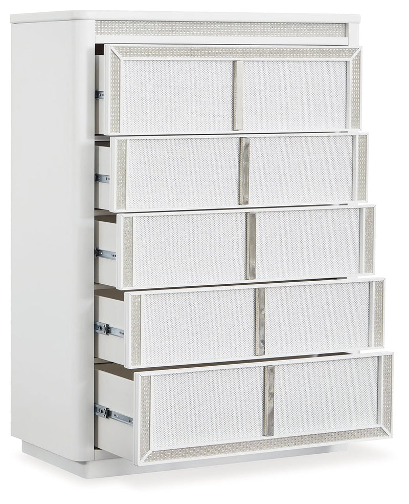 Chalanna White Upholstered Panel Storage Bedroom Set - Gate FurnitureBedroom Set