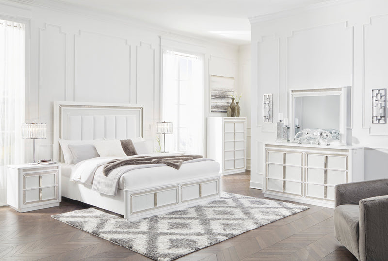 Chalanna White Upholstered Panel Storage Bedroom Set - Gate FurnitureBedroom Set