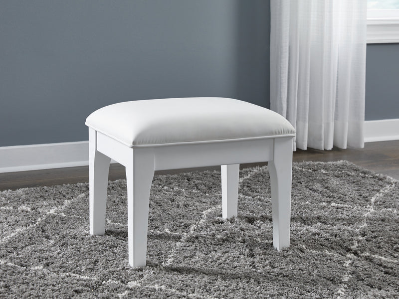 Chalanna White Vanity Stool - B822-01