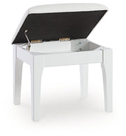 Chalanna White Vanity Stool - B822-01