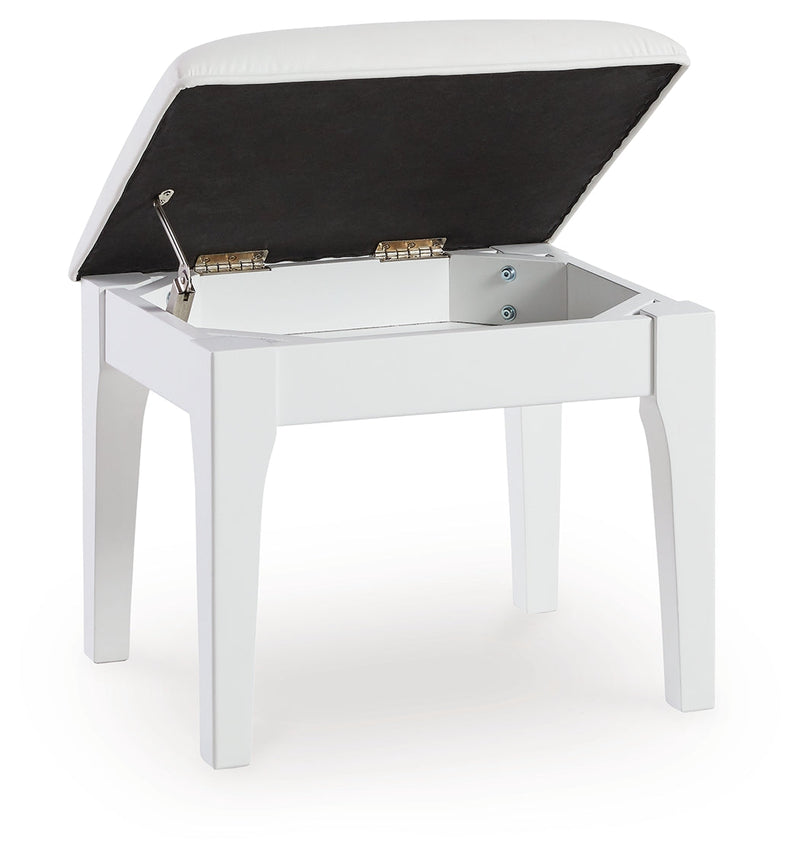 Chalanna White Vanity Stool - B822-01