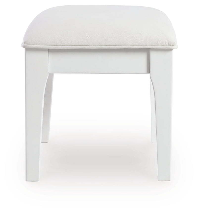 Chalanna White Vanity Stool - B822-01