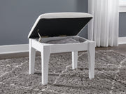 Chalanna White Vanity Stool - B822-01