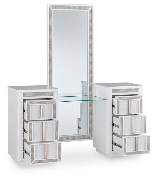 Chalanna White Vanity with Mirror - B822B7