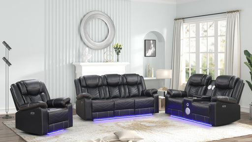Challenger 2 Pc Living Room Set in Black - Challenger 2 Pc Living Room Set in Black