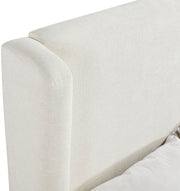 Chandra Linen Textured Fabric Upholstered Full Bed in Cream - ChandraCream-F
