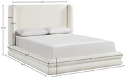Chandra Linen Textured Fabric Upholstered Queen Bed in Cream - ChandraCream-Q