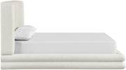 Chandra Linen Textured Fabric Upholstered Queen Bed in Cream - ChandraCream-Q