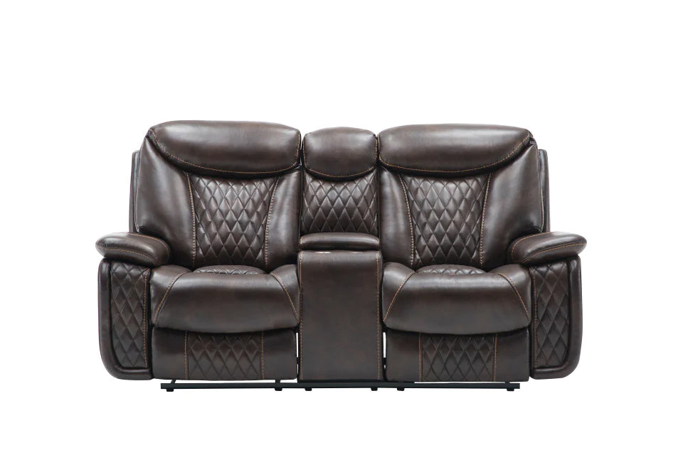 Chanel Brown 2pc Reclining living room set