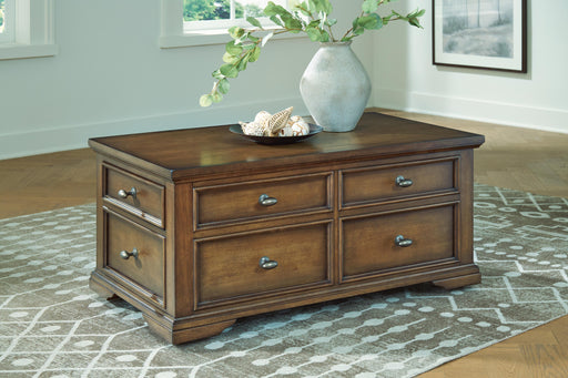 Channley Brown Lift-Top Coffee Table - T649-20