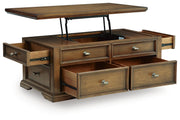 Channley Brown Lift-Top Coffee Table - T649-20