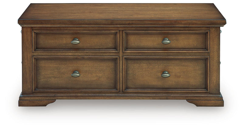 Channley Brown Lift-Top Coffee Table - T649-20