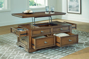 Channley Brown Lift-Top Coffee Table - T649-20