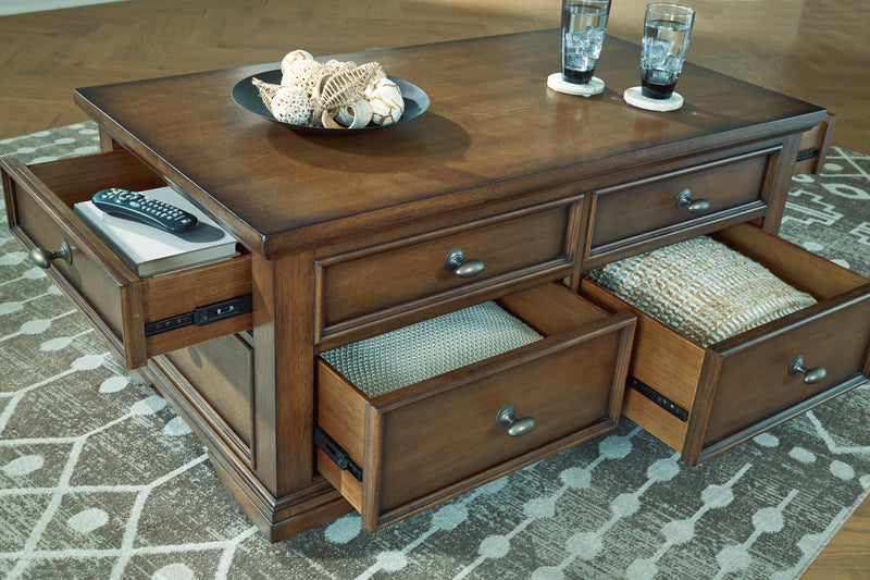 Channley Brown Lift-Top Coffee Table - T649-20