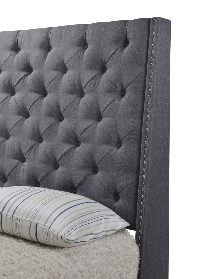 Chantilly Gray Upholstered King Bed - Gate FurnitureKing Bed