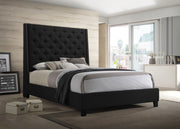 Chantilly Velvet Black Upholstered King Bed - Gate FurnitureKing Bed