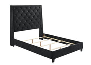 Chantilly Velvet Black Upholstered Queen Bed - Gate FurnitureQueen Bed