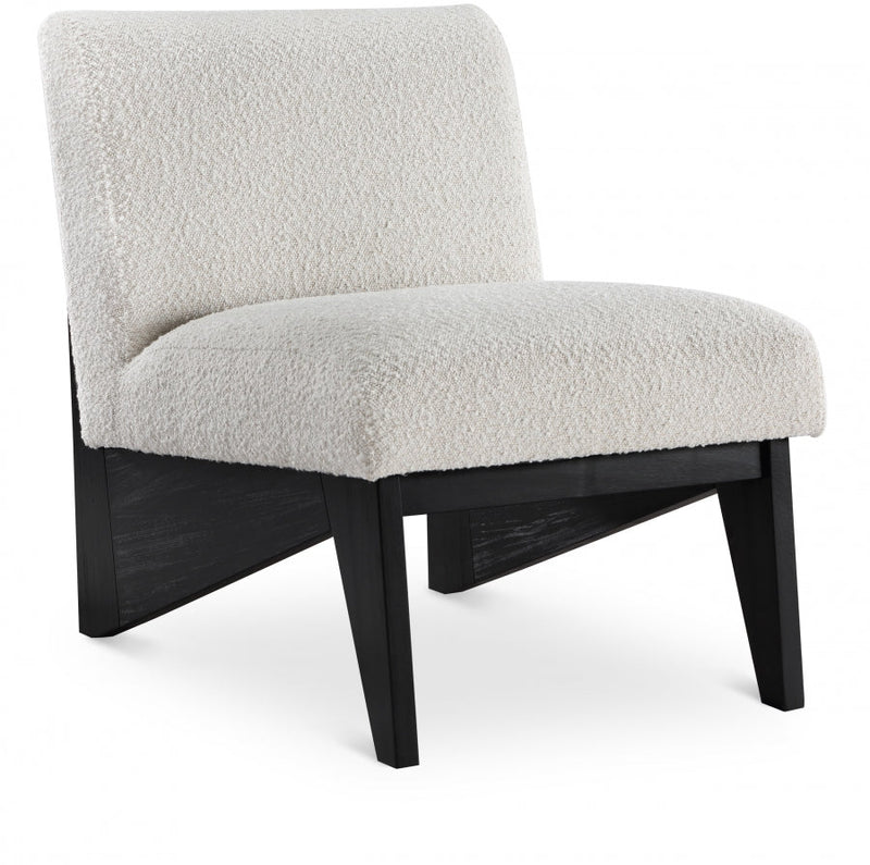 Chapman Boucle Fabric Upholstered Accent Chair in Black - 460Black