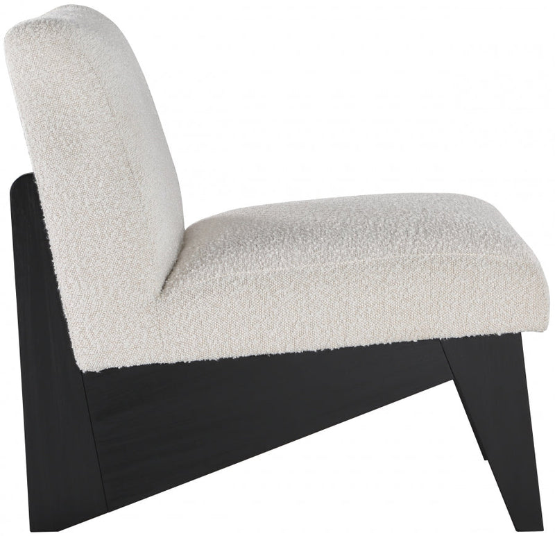 Chapman Boucle Fabric Upholstered Accent Chair in Black - 460Black