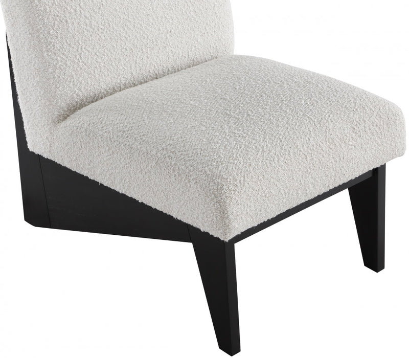 Chapman Boucle Fabric Upholstered Accent Chair in Black - 460Black