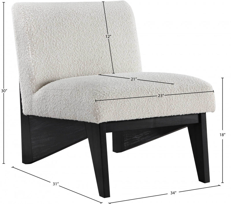 Chapman Boucle Fabric Upholstered Accent Chair in Black - 460Black