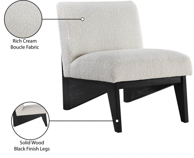 Chapman Boucle Fabric Upholstered Accent Chair in Black - 460Black