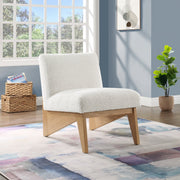 Chapman Boucle Fabric Upholstered Accent Chair in Cream - 460Natural