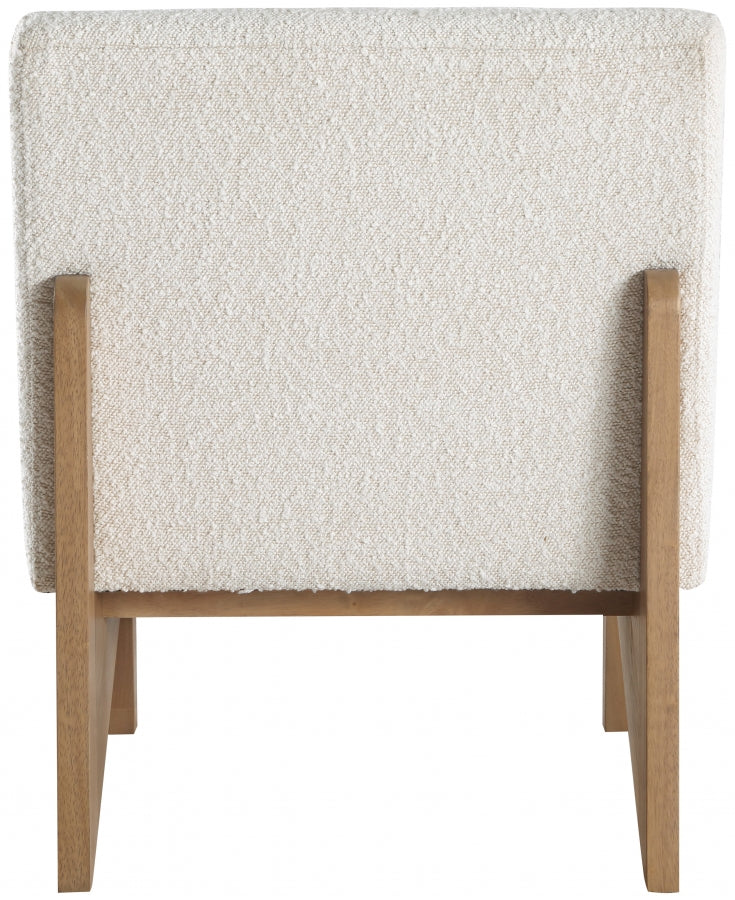 Chapman Boucle Fabric Upholstered Accent Chair in Cream - 460Natural