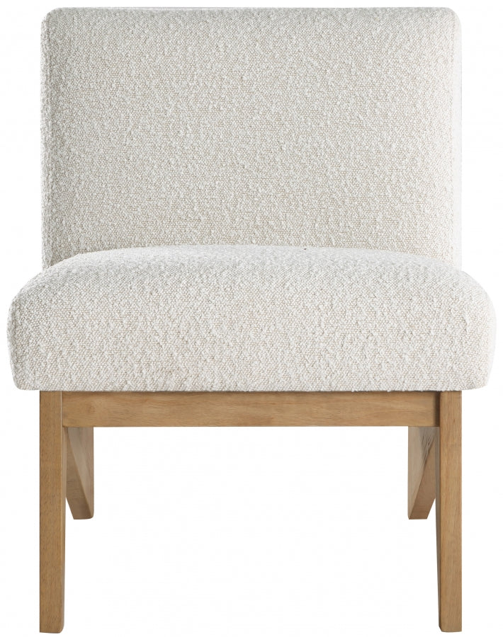 Chapman Boucle Fabric Upholstered Accent Chair in Cream - 460Natural