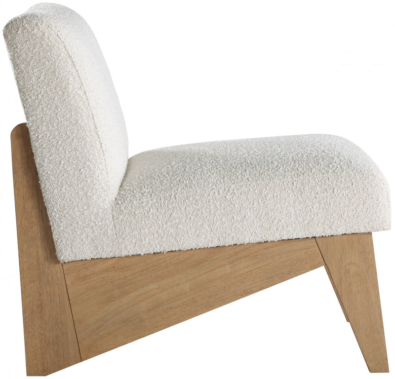 Chapman Boucle Fabric Upholstered Accent Chair in Cream - 460Natural