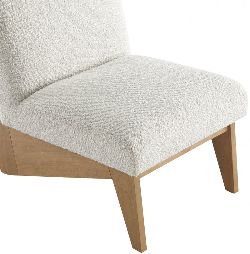 Chapman Boucle Fabric Upholstered Accent Chair in Cream - 460Natural