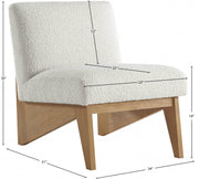 Chapman Boucle Fabric Upholstered Accent Chair in Cream - 460Natural