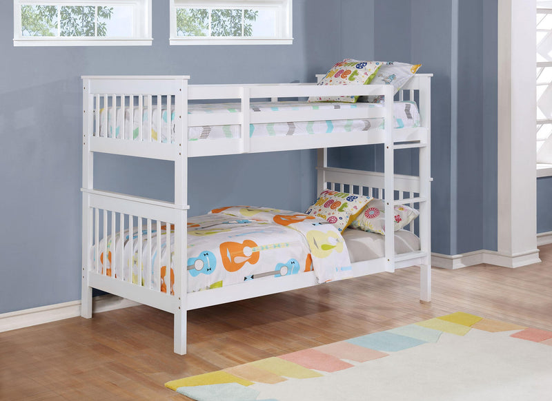 Chapman Wood Twin Over Twin Bunk Bed White - 460244N